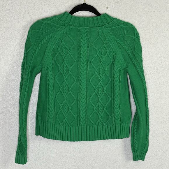 Gap Women’s Popover Sweater 100% Cotton Preppy Classic Kelly Green Size XS - Picture 3 of 5